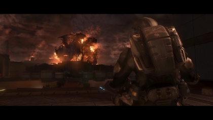 The Rookie inspects his fellow ODST's handy-work.