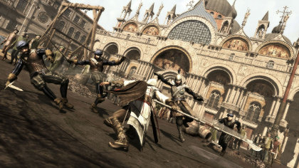 Besides his hidden daggers, Ezio can wield several melee weapons.