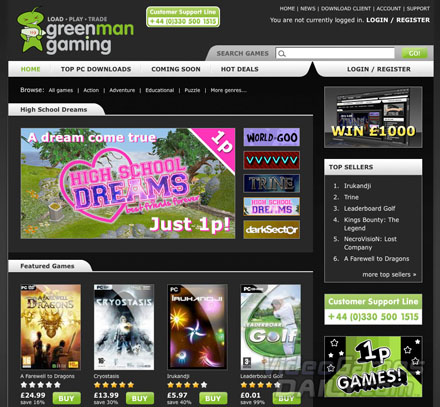 Its the Green Man Gaming front page.