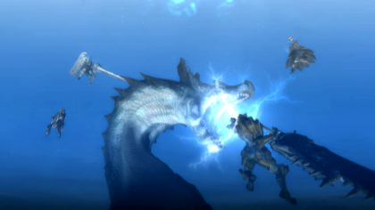 The Lagiacrus takes a beating.